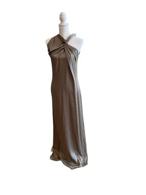 ROLAND MOURET Gazella twisted hammered silk-blend satin gown